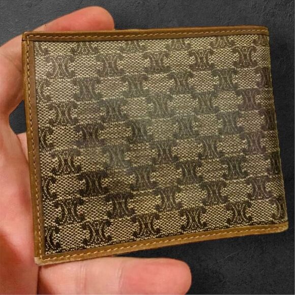 Céline Macadam Vintage Bifold Wallet Brown Leather & Canvas - Picture 4 of 15